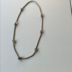 Elegant Silver Beaded Chain Necklace